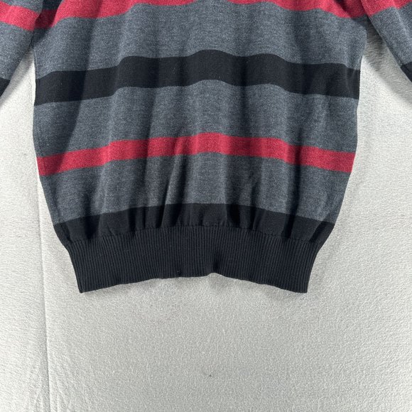 Marq Athletic Fit Mens Striped Sweater Medium Gray Crew Neck Relax Fit Casual - Picture 14 of 16